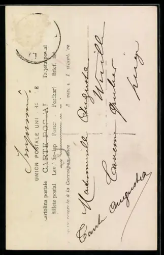 AK Frau im Rosenkranz mit Geldschein