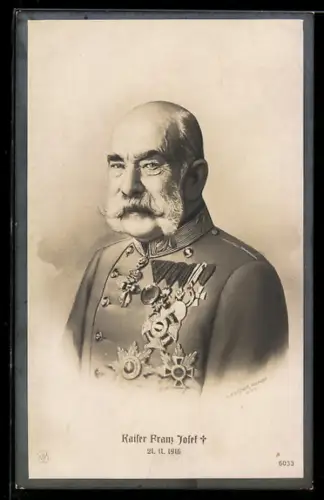 AK Kaiser Franz Josef I. von Österreich in Uniform mit Orden
