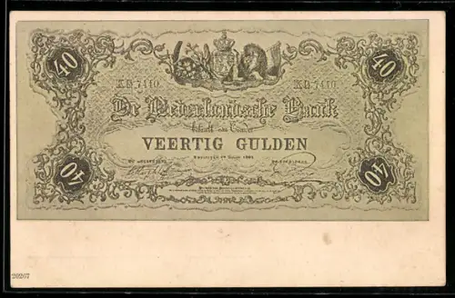 AK De Nederlandsche Bank betaalt..., Veertig Gulden, Banknote
