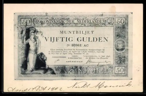 AK Muntbiljet Vijftig Gulden, Koninkrijk der Nederlanden