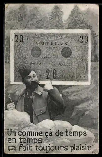 AK 20 Francs Geldschein, Un comme ca de temps en temps, ca fait toujours plaisir