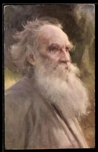 AK Portrait Leo Graf Tolstoi mit Bart