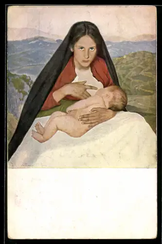 Künstler-AK G.Hirth`s Verlag, Serie IX, 1: Junge Sabinische Mutter