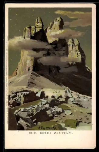 Künstler-AK A. Paetzold: Die Drei Zinnen