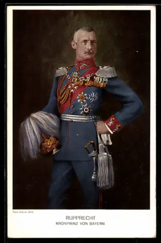 AK Kronprinz Rupprecht von Bayern in Uniform mit Epauletten