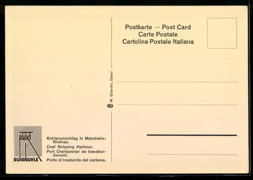 AK Mannheim-Rheinau, Kohlenumschlag