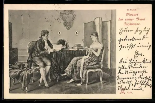 AK Mozart bei seiner Braut Constanze