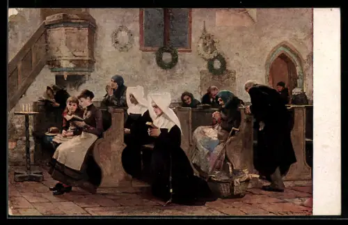 AK Nonnen in der Kirche