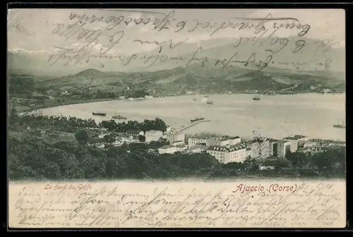 AK Ajaccio /Corse, Le fond du Golfe avec vue sur la mer et les collines environnantes