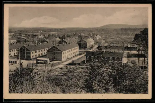AK Bitsch, Vue générale du camp militaire et des environs boisés