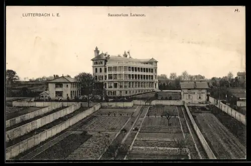 AK Lutterbach i. E., Sanatorium Lalance et ses jardins environnants