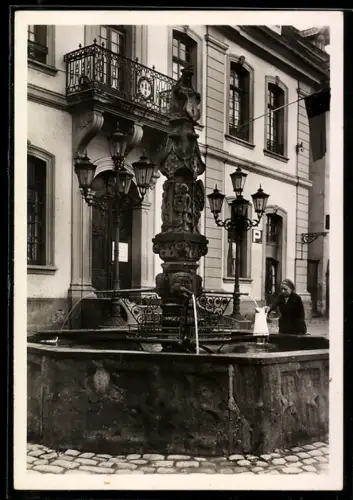AK Rappoltsweiler, Vue du marché aux fontaines avec personnages