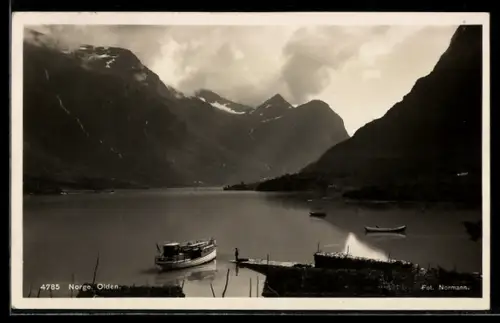 AK Olden, Parti fra Olden, Partie am Wasser, Boote