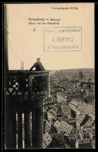 AK Strassburg, Münster, Blick von der Plattform