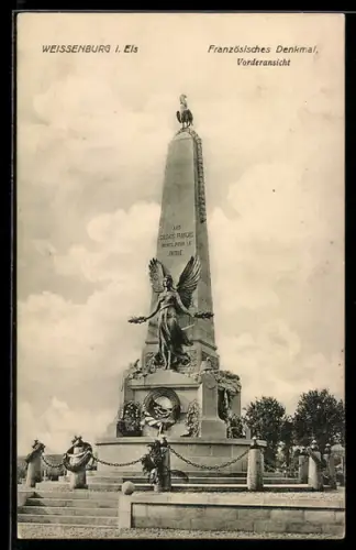 AK Weissenburg i. Els., Französisches Denkmal, Vorderansicht