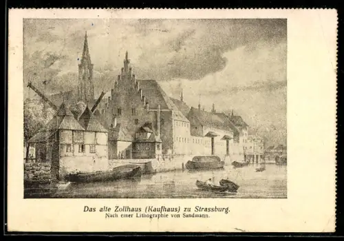 Künstler-AK Strassburg, Altes Zollhaus Kaufhaus