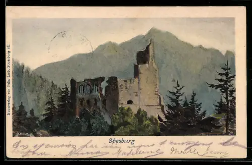 Künstler-AK Andlau, Spesburg