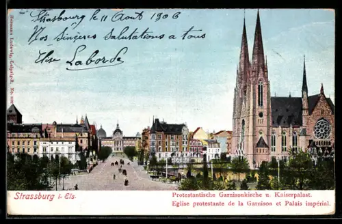 AK Strassburg i. Els., Eglise protestante de la Garnison et Palais impérial
