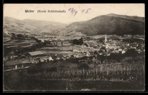 AK Weiler /Kreis Schlettstadt, Panorama