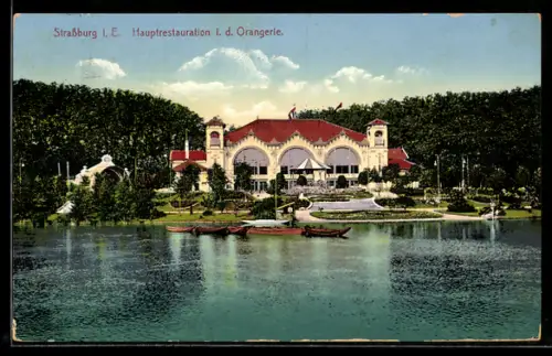AK Strassburg i. E., Hauptrestaurant in der Orangerie