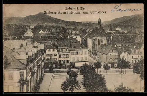 AK Zabern i. Els., Schlossplatz mit Hohbarr und Geroldseck