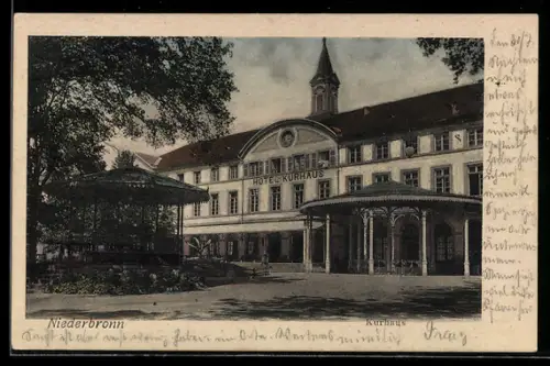 AK Niederbronn, Hotel-Kurhaus mit Strassenpartie