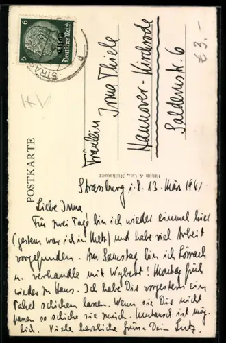 AK Strassburg, Ferkelmarkt mit Kirche