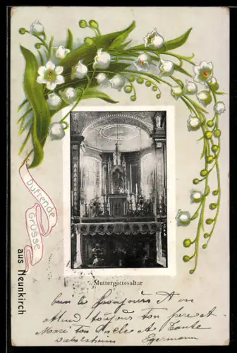 Lithographie Neunkirch, Muttergottesaltar, Passepartout