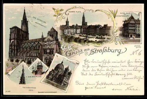 AK Strassburg, Münster, Kleber-Platz, Altes Haus