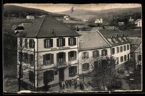 AK Hohwald, Hôtel Aug. Marchal et paysage environnant