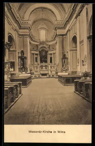AK Wilna, Missionär-Kirche, Innenansicht