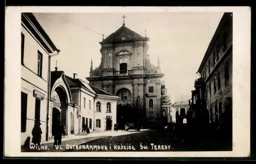 AK Wilno, Ul. Ostrobramska i Kosciol Sw. Teresy