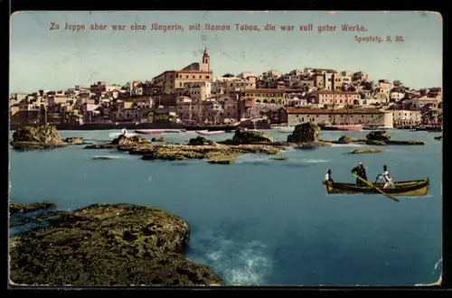AK Joppe, Panorama, Zu Joppe aber war eine Jüngerin mit Namen Tabea, Apostelg. 9, 36