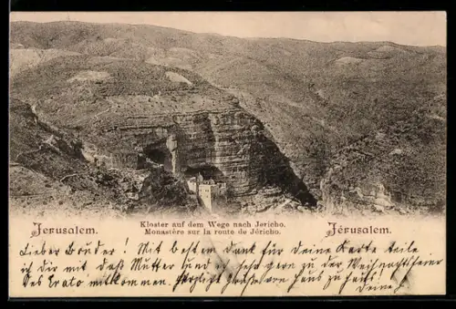 AK Jerusalem, Kloster auf dem Weg nach Jericho