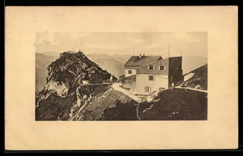 AK Wendelstein-Haus, Panorama mit Gachen Blick