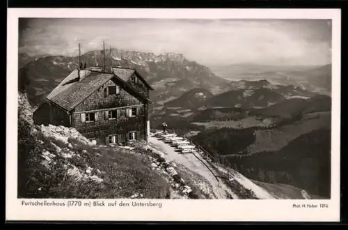 AK Purtschellerhaus mit Blick auf den Untersberg