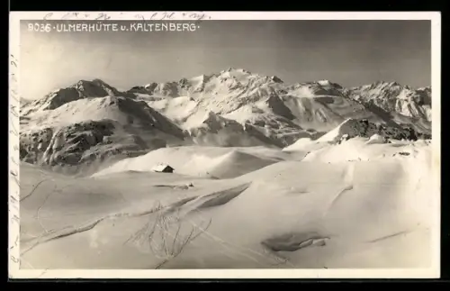 AK Ulmerhütte, Panorama mit Kaltenberg im Schnee