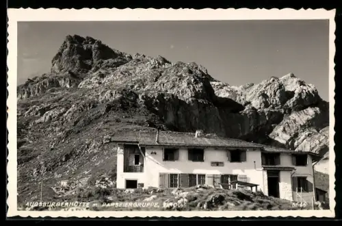 AK Augsburgerhütte, Berghütte mit Parseiergruppe