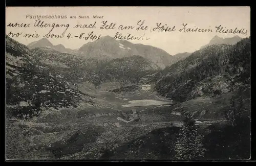 AK Funtenseehaus am Stein. Meer, Berghütte