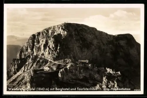 AK Wendelsteinhaus, Berghotel, Fliegeraufnahme