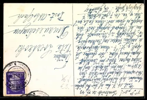 AK Freiburger Hütte, Blick gegen Rothorn und Rote Wand