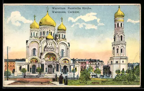AK Warschau-Warszawa, Blick auf die Russische Kirche