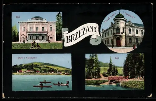 AK Brzezany, Raj, Staw i Strozysko, Urzad poczt i telegrafów