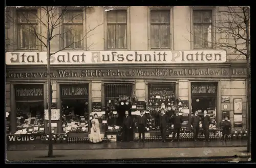 Foto-AK Dresden-Neustadt, Handlung R. Wartner 1909, Bautzner Strasse 28