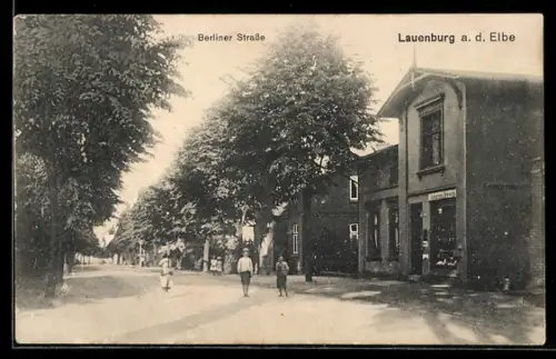 AK Lauenburg a. d. Elbe, Blick in die Berliner Strasse