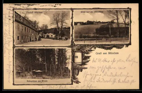 AK Bad Berka, Gasthof München, Blick auf die Heilstätte