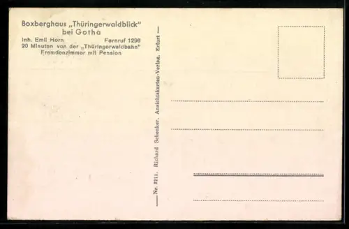 AK Gotha, Boxberghaus Thüringerwaldblick