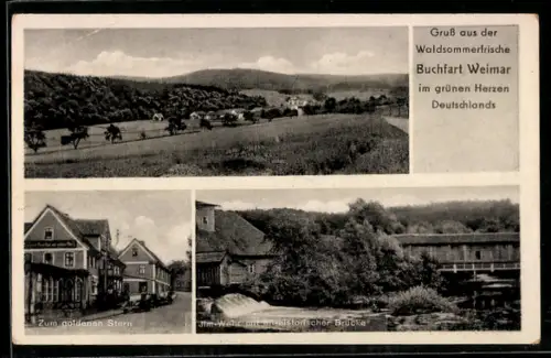 AK Buchfart bei Weimar, Gasthaus zum goldenen Stern, Bes. Rudolf Schröter
