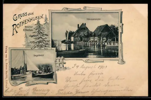 AK Rothenhusen, Gasthaus v. H. Dechau