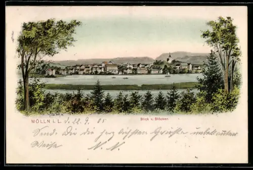 Künstler-AK Eugen Felle: Mölln i. L., Ortsansicht vom Blöcken aus